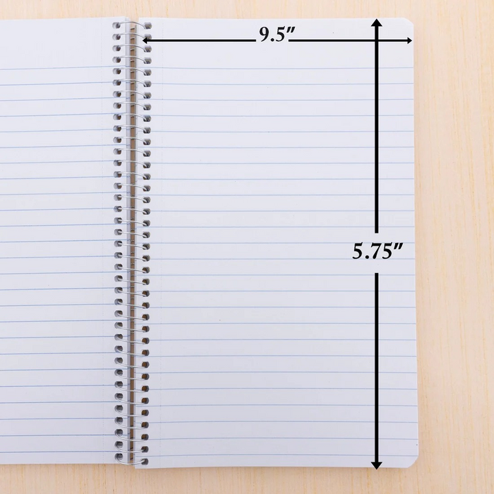 Bazic Wide Ruled 120-Count 9.5" x 5.75" 3-Subject Spiral Notebook