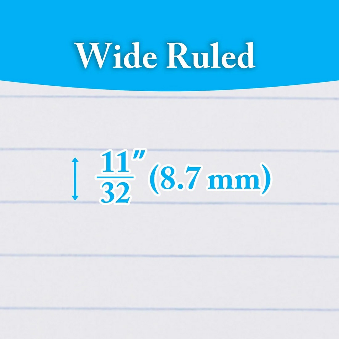 Bazic Wide Ruled 120-Count 9.5" x 5.75" 3-Subject Spiral Notebook