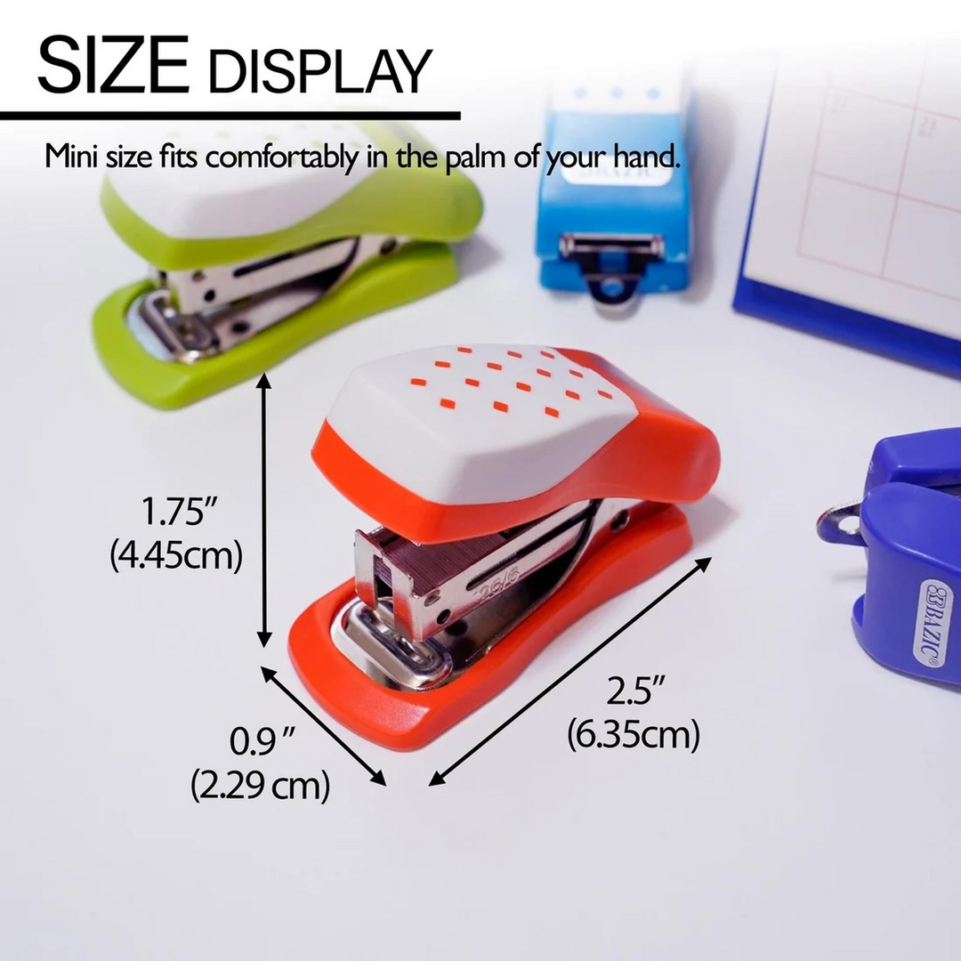 Bazic Mini Cushion Grip Standard Stapler with 500-Count Staples - 26/6