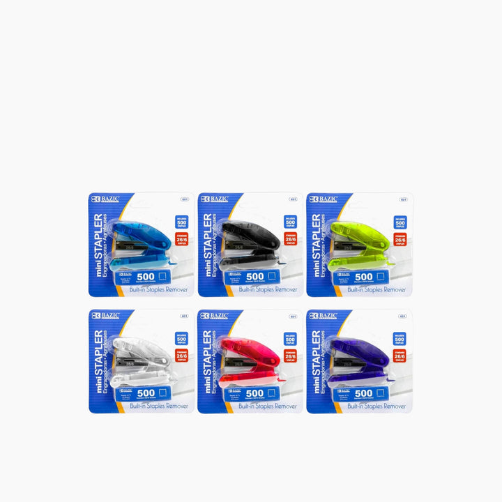 Bazic Mini Standard Stapler with 500-Count Staples - 26/6