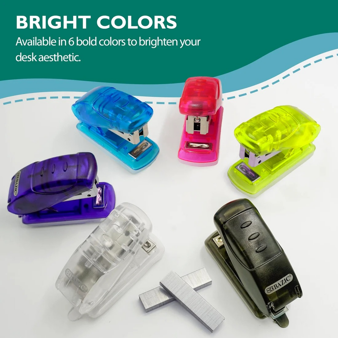 Bazic Mini Standard Stapler with 500-Count Staples - 26/6