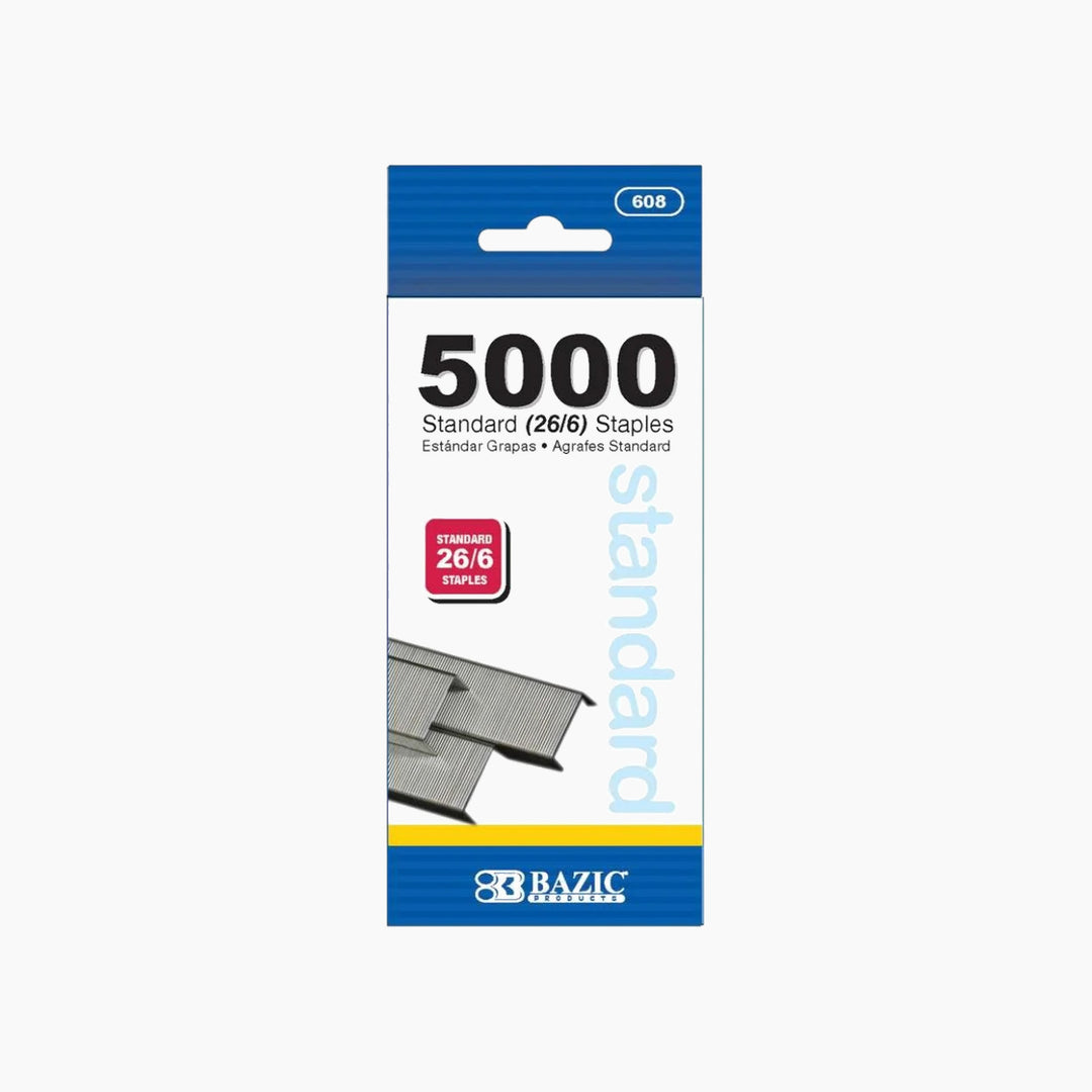 Bazic 5000-Count Standard Staples - 26/6