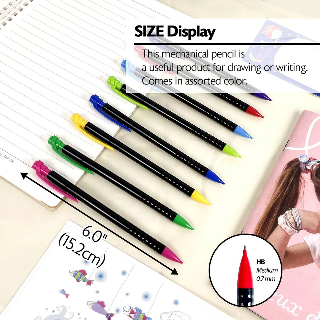 Bazic Electra Noir 0.7mm Mechanical Pencil 8-Pack