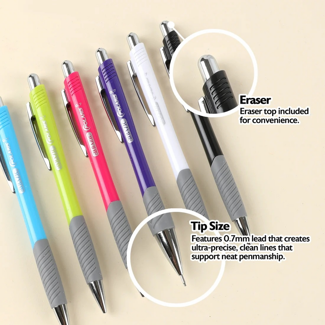 Bazic Polaris 0.7mm Mechanical Pencil With Ceramic High-Quality Lead