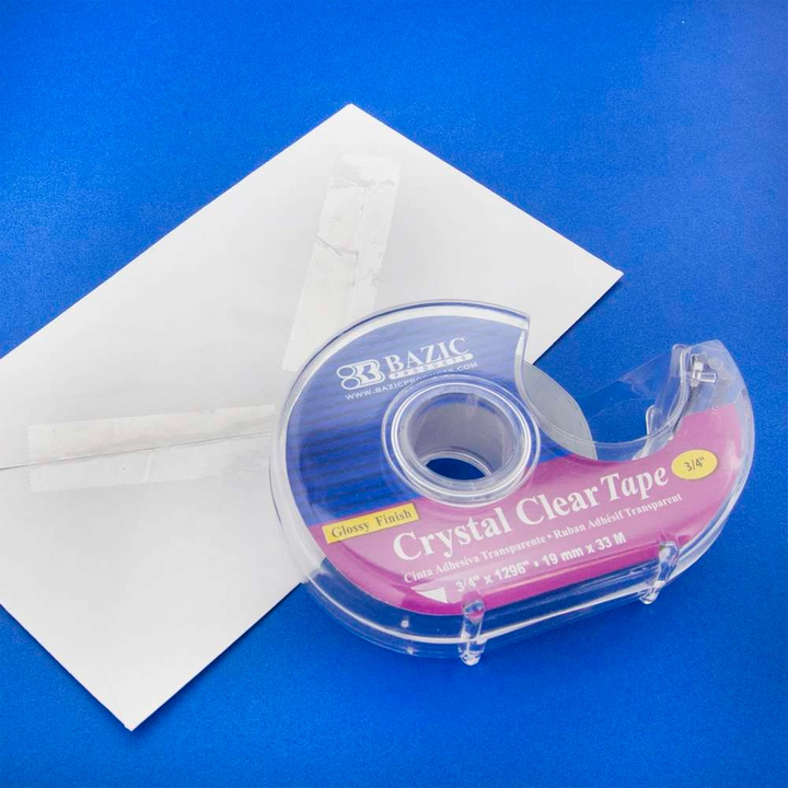 Bazic 3/4" x 1296" Crystal Clear Tape With Dispenser