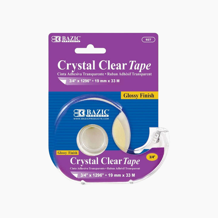 Bazic 3/4" x 1296" Crystal Clear Tape With Dispenser