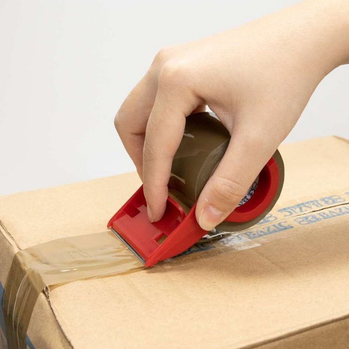 Bazic 1.88" x 800" Tan Packaging Tape With Dispenser