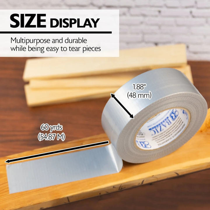 Bazic 1.88" X 60 Yards Silver Duct Tape