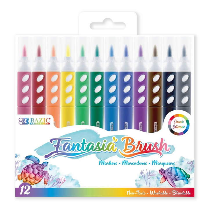 Bazic 12 Colors Brush Markers