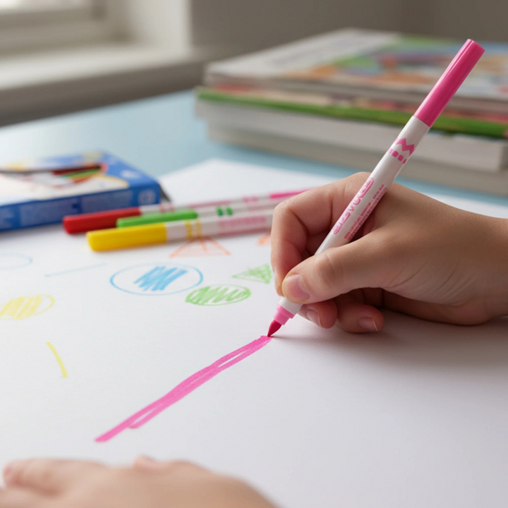 Bazic 10 Colors Fine Line Super Washable Markers