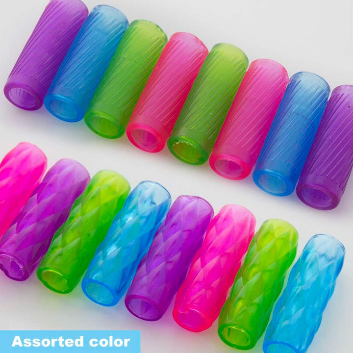 Bazic Assorted Color &amp; Shape Gel Pencil / Pen Grip 8-Pack