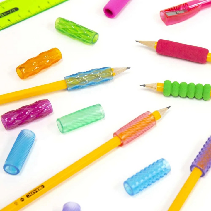 Bazic Assorted Color &amp; Shape Gel Pencil / Pen Grip 8-Pack