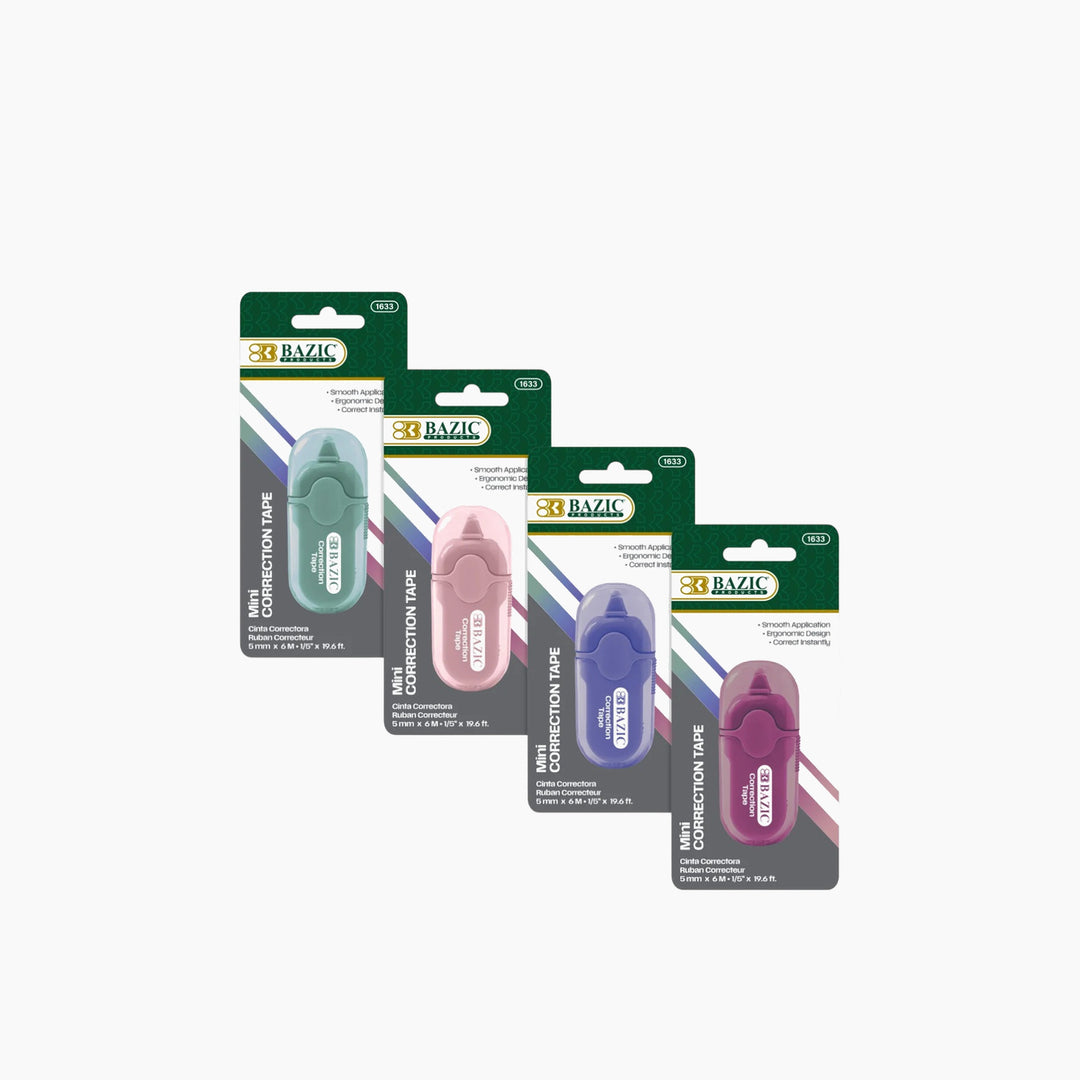 Bazic 5 Mm X 236" Mini Correction Tape With Protective Cap