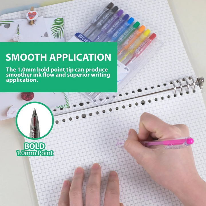 Bazic 10 Color Retractable Pen