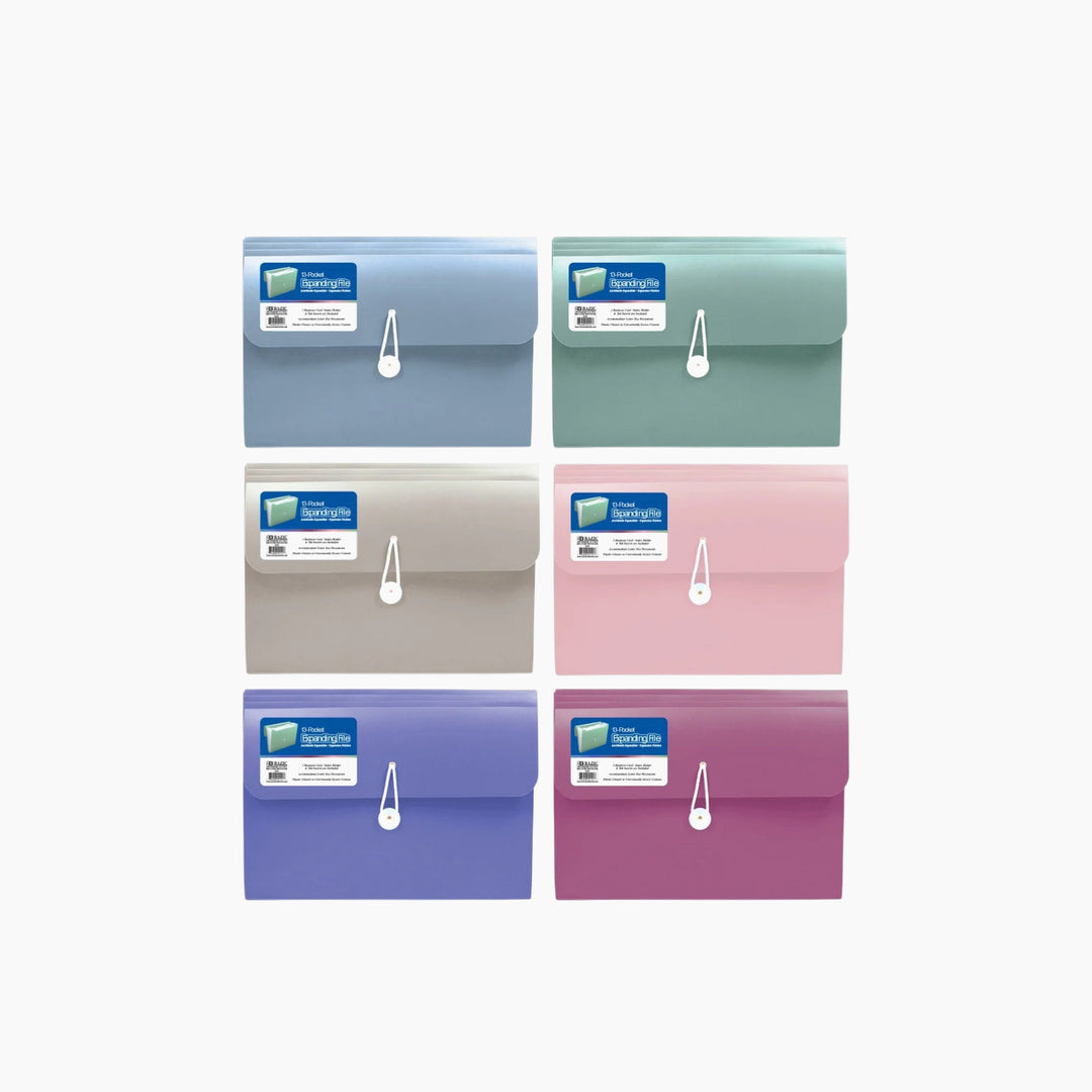 Bazic Morandi Edition 13-Pocket A4/Letter Size Poly Expanding File