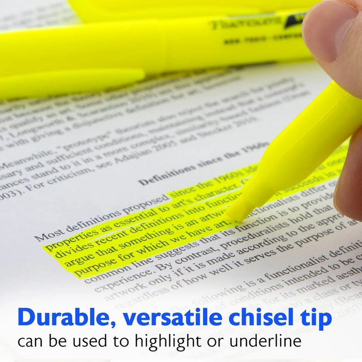 Bazic Pen Style Fluorescent Highlighters With Pocket Clip 5-Pack