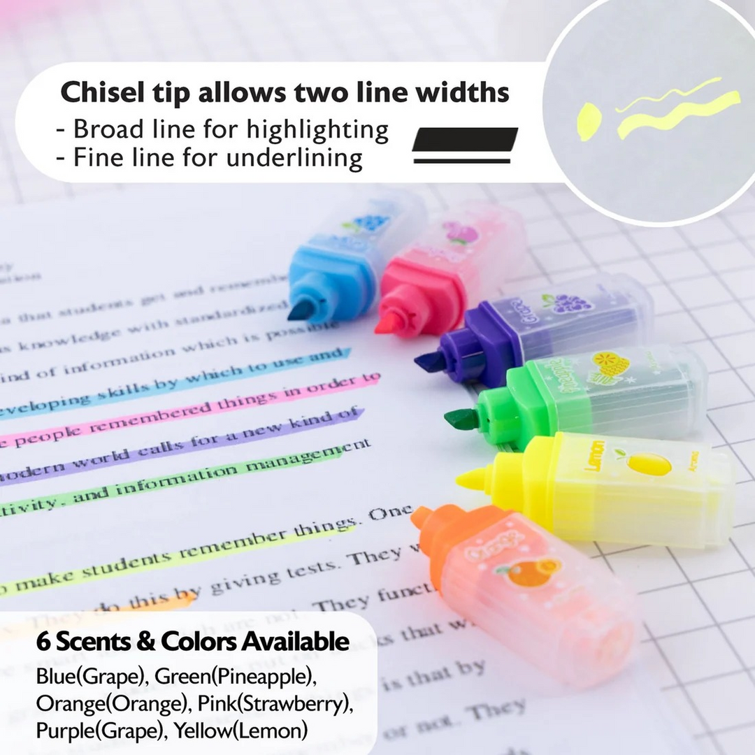 Bazic Fruit Scented Mini Highlighters 6-Pack