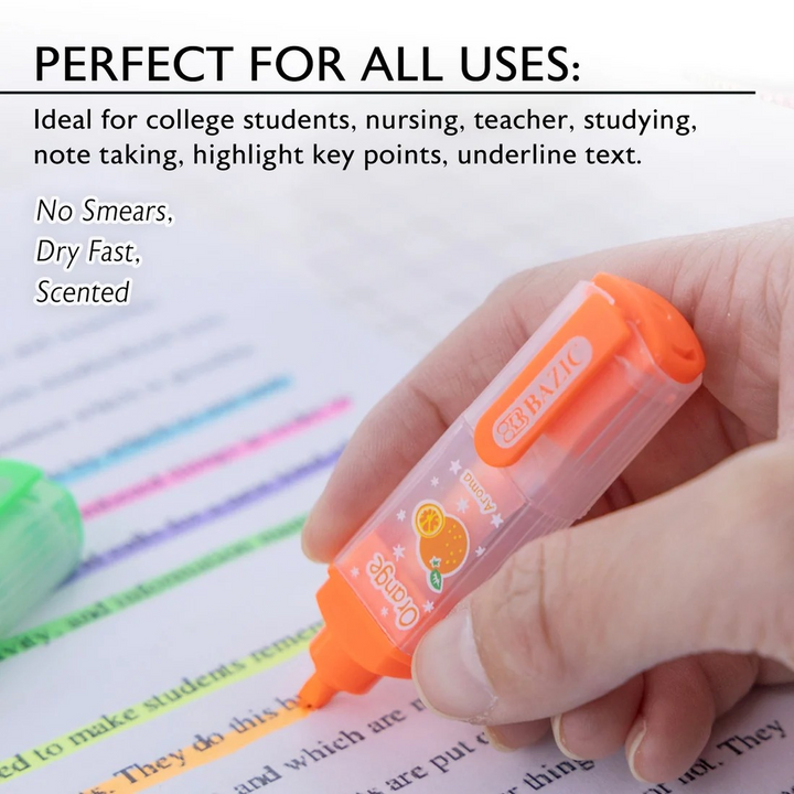 Bazic Fruit Scented Mini Highlighters 6-Pack