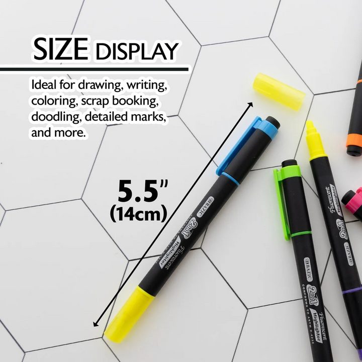 Bazic Double Tip Fluorescent Highlighters 5-Pack