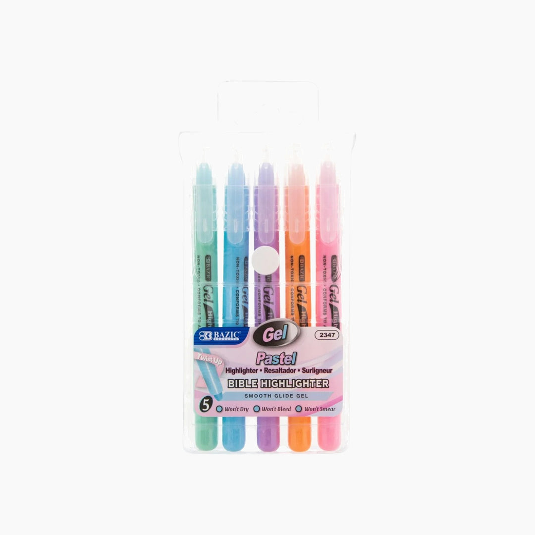 Bazic 5 Pastel Gel Highlighters