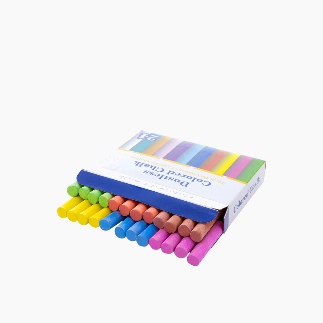 Bazic Dustless Assorted Color Chalk 24-Count Box