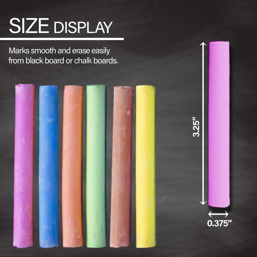 Bazic Dustless Assorted Color Chalk 24-Count Box