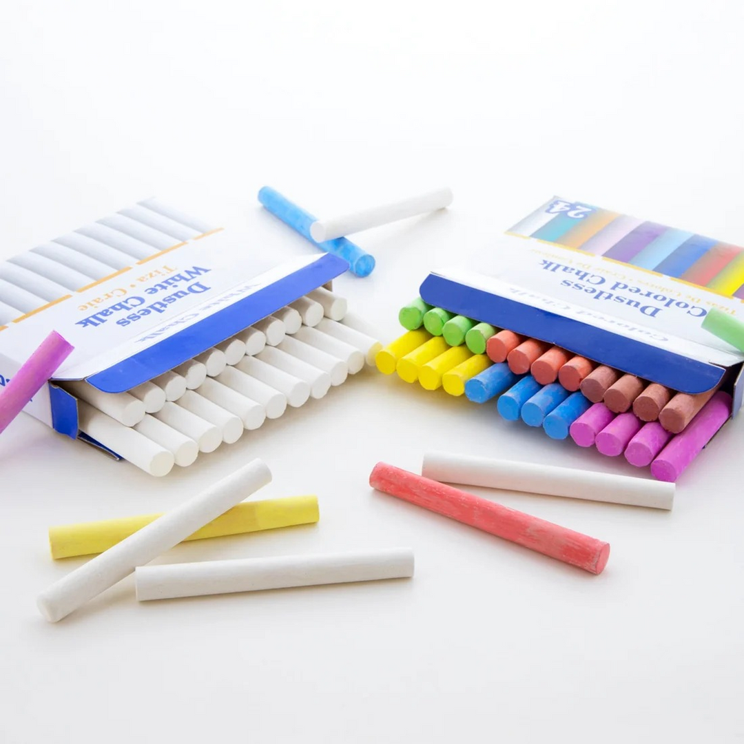 Bazic Dustless Assorted Color Chalk 24-Count Box