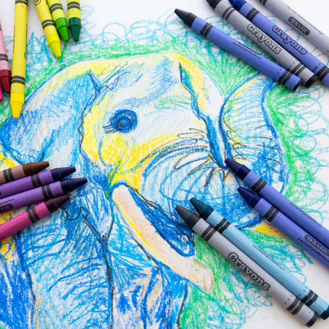 Bazic 64-Count Premium Crayons With Sharpener