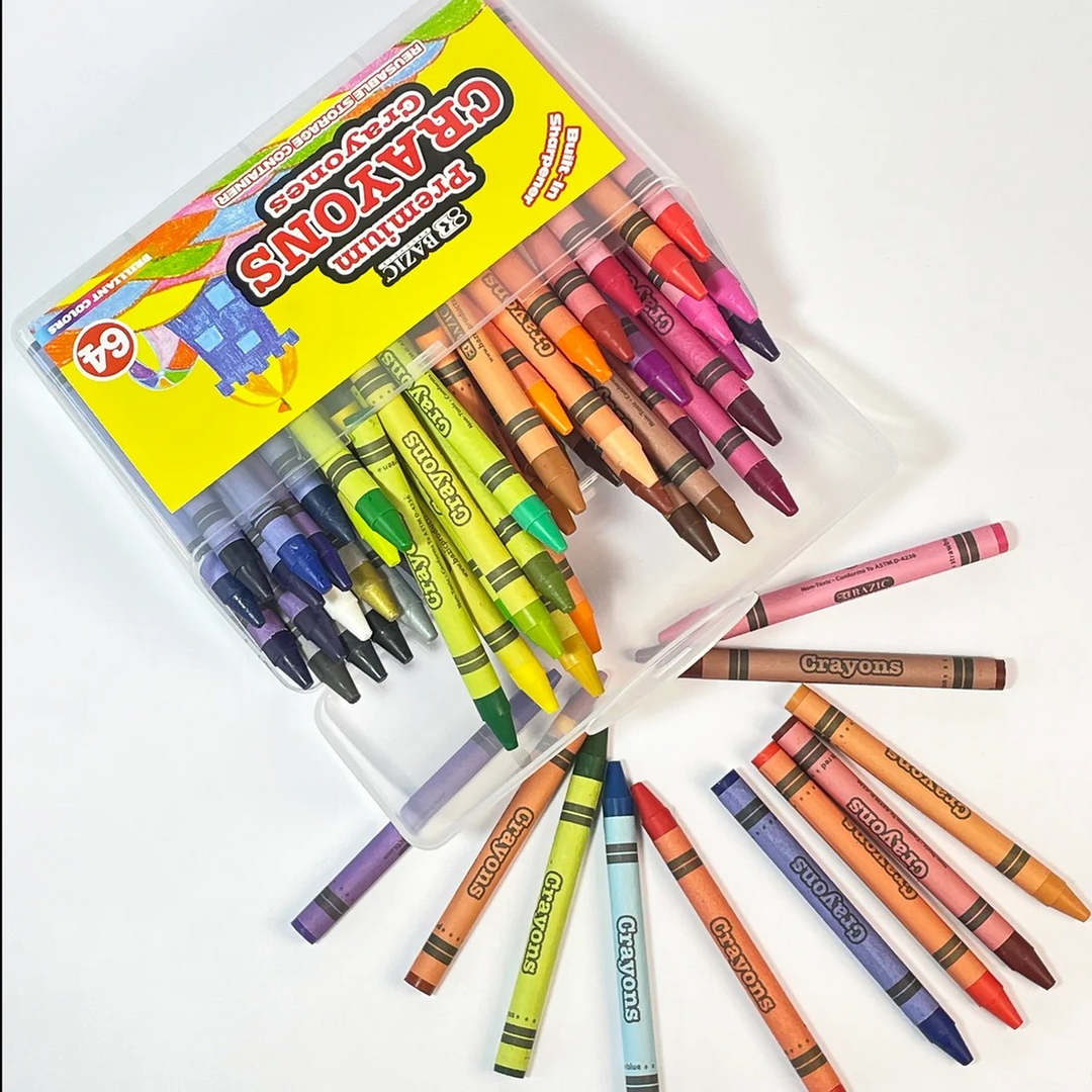 Bazic 64-Count Premium Crayons With Sharpener