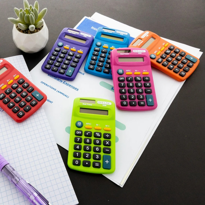 Bazic 8-Digit Dual Power Pocket Size Calculator