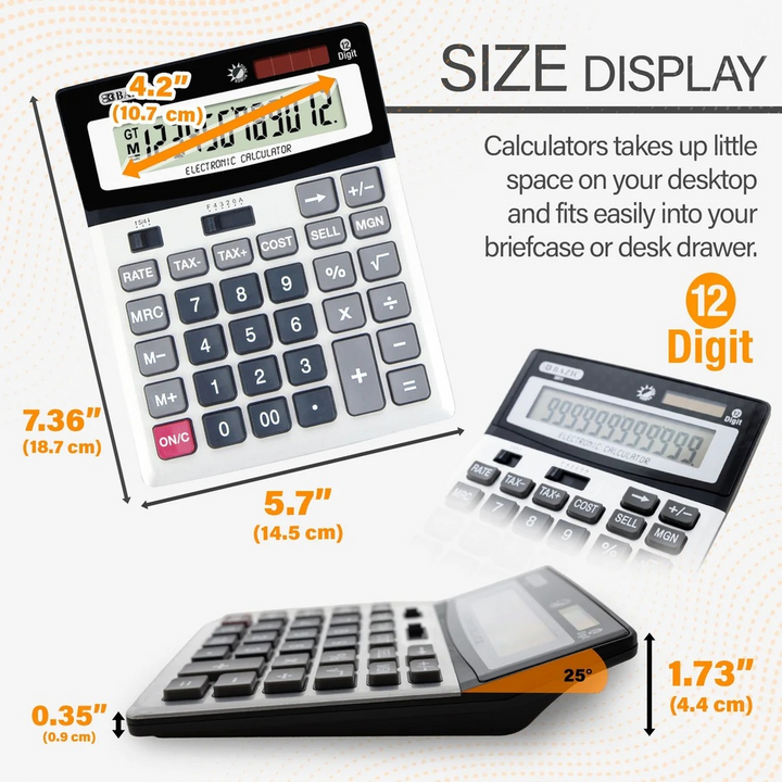 Bazic 12-Digit Desktop Calculator With Profit Calculation &amp; Tax Functions