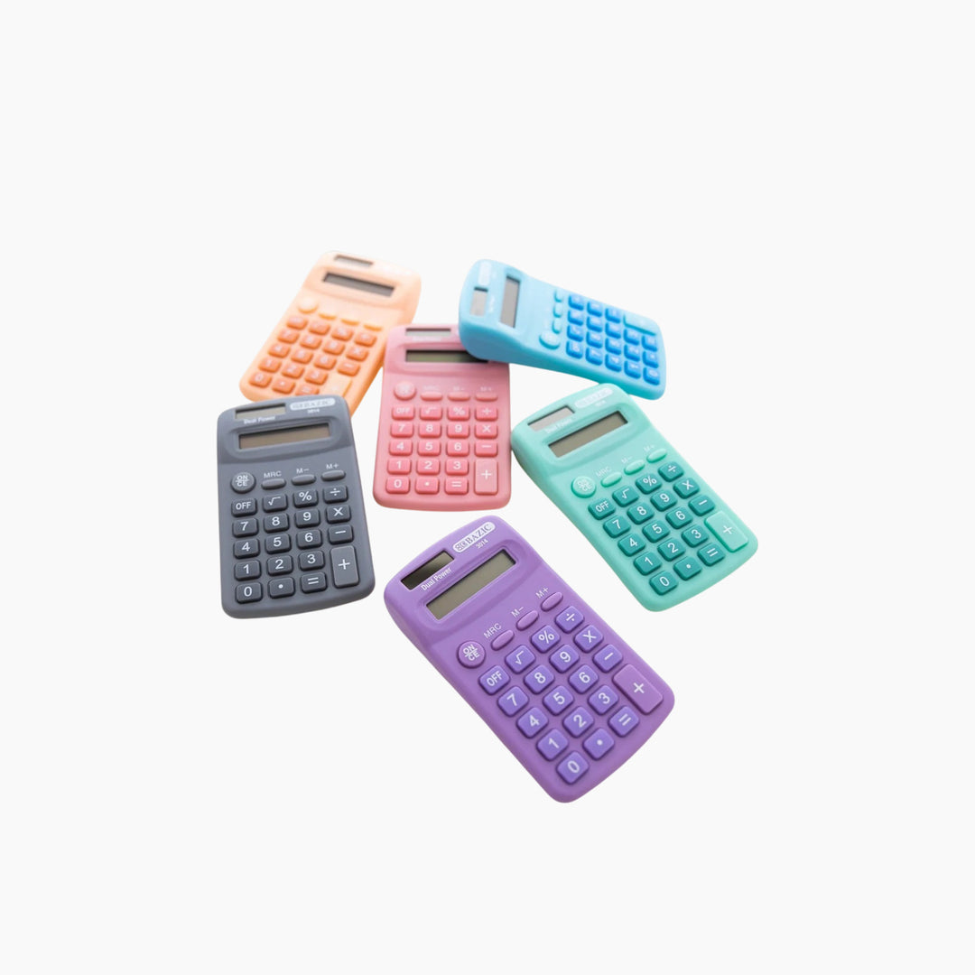 Bazic 8-Digit Dual Power Pocket Size Calculator - Pastel Color
