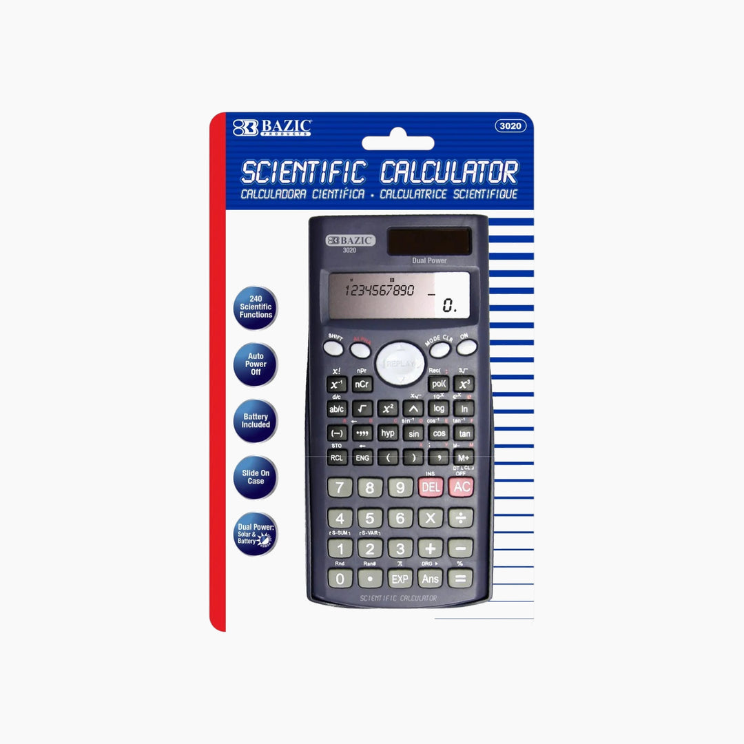 Bazic 240 Function Scientific Calculator With Slide-On Case