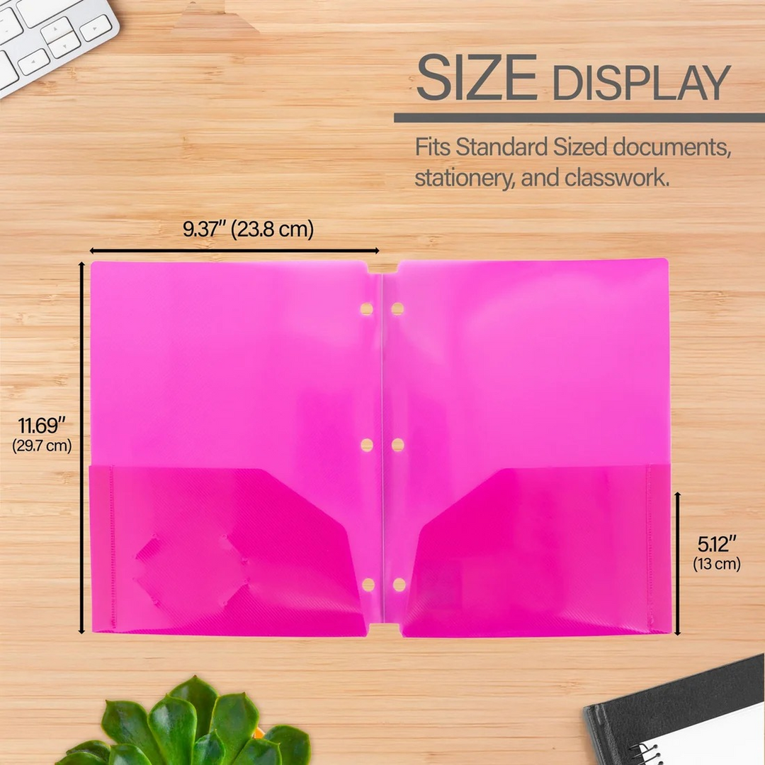 Bazic Translucent 2-Pocket Poly Portfolio