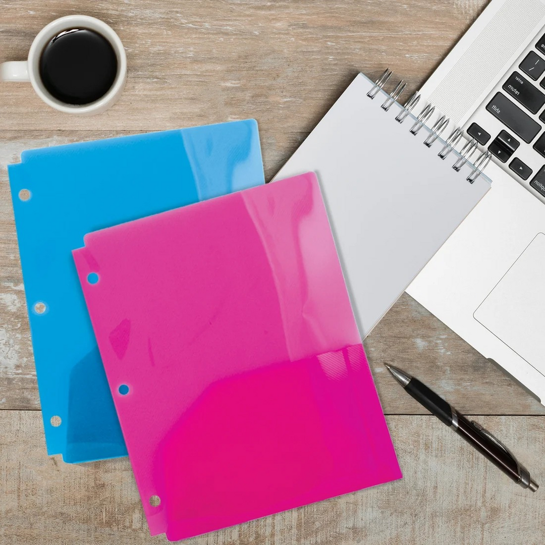 Bazic Translucent 2-Pocket Poly Portfolio