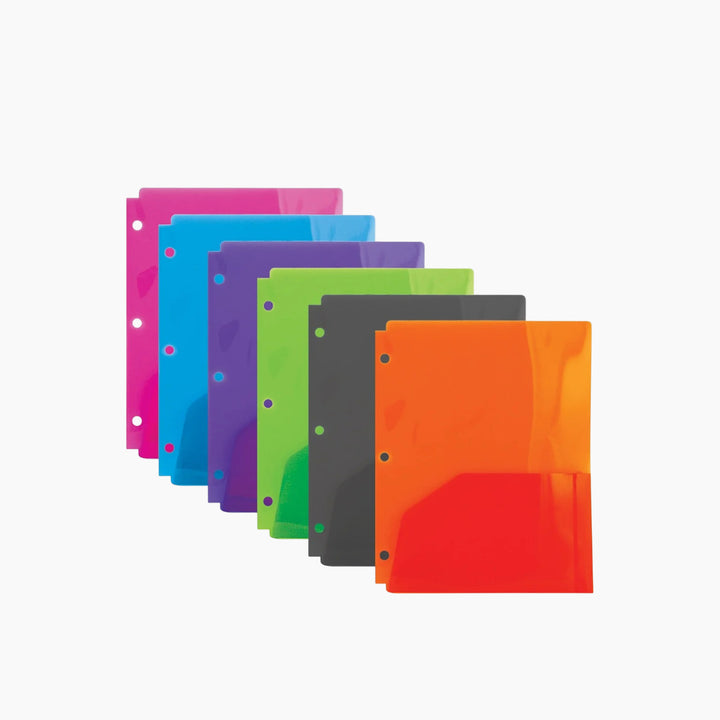 Bazic Translucent 2-Pocket Poly Portfolio