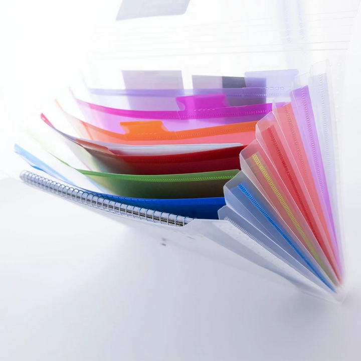 Bazic Rainbow 7-Pocket A4/Letter Size Poly Expanding File