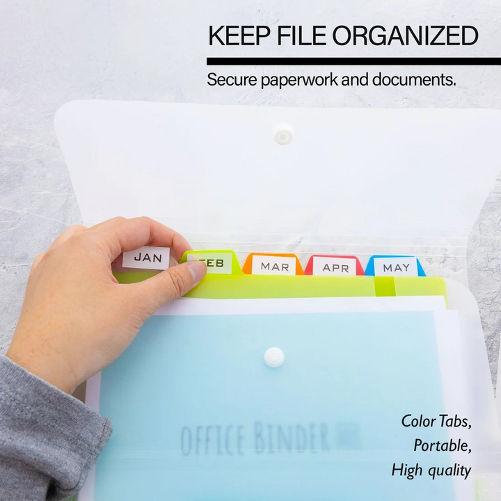 Bazic 5-Pocket Letter Size Vertical Poly Expanding File