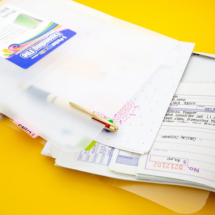 Bazic 5-Pocket Letter Size Vertical Poly Expanding File