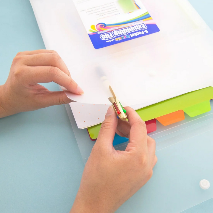 Bazic 5-Pocket Letter Size Vertical Poly Expanding File