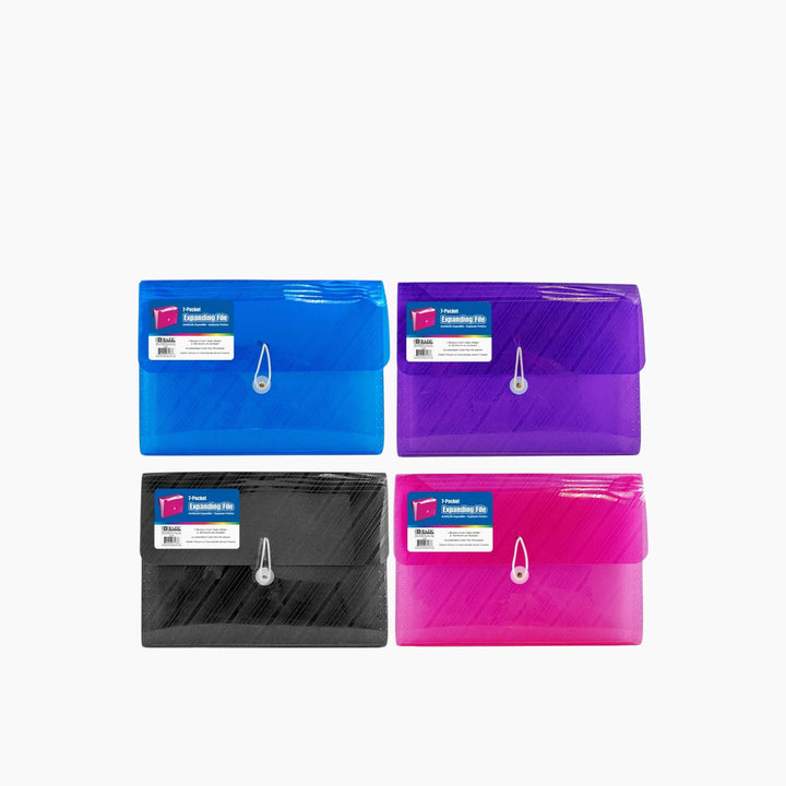Bazic Translucent 7-Pocket A4/Letter Size Poly Expanding File
