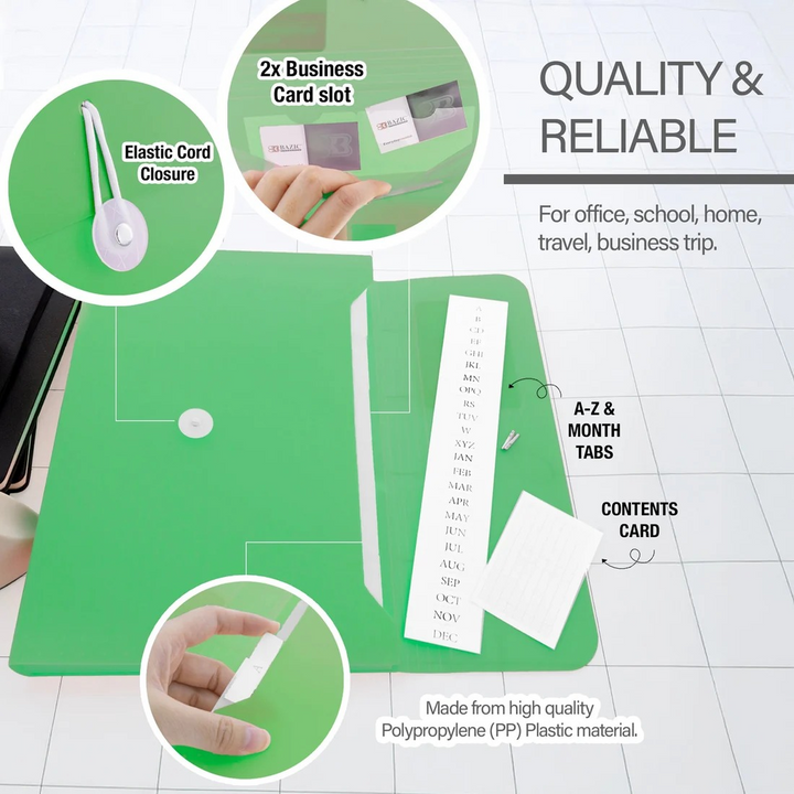 Bazic A4/Letter Size Poly Expanding File