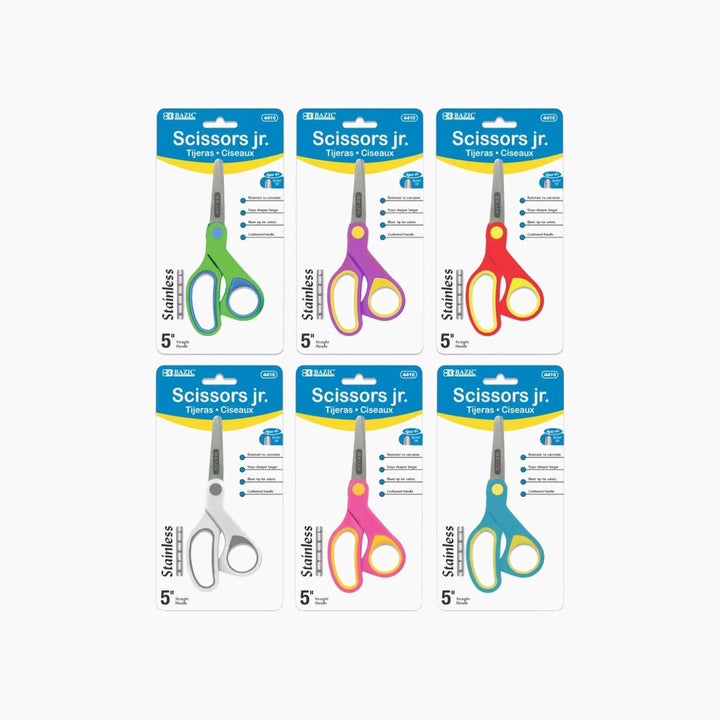 Bazic 5" Soft Grip Blunt Tip Stainless Steel Scissors