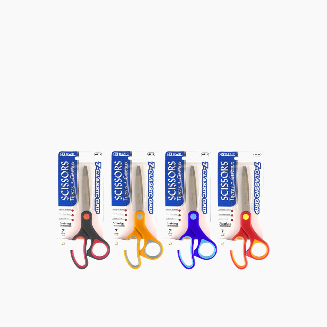 Bazic 7" Classic Grip Stainless Steel Scissor
