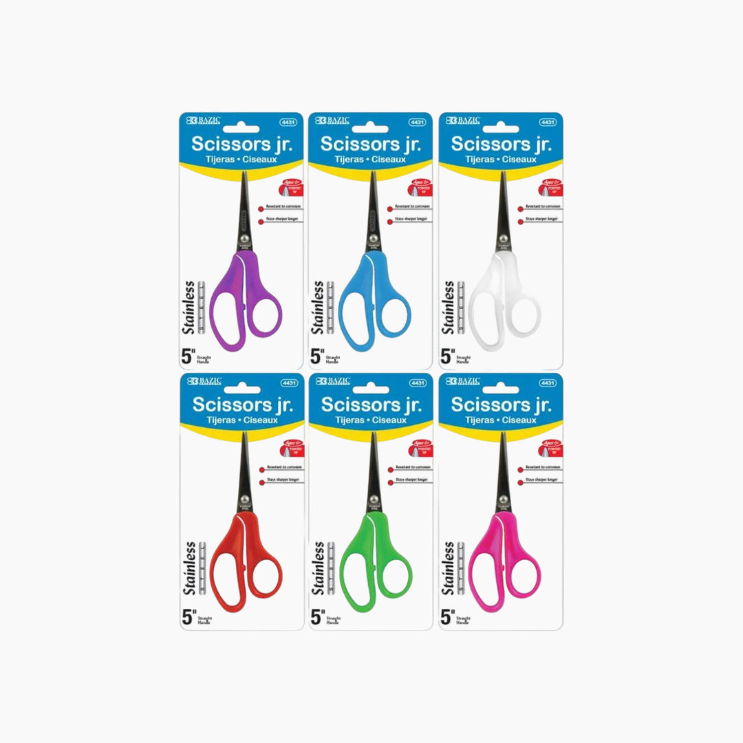 Bazic 5" Pointed Tip School Scissors