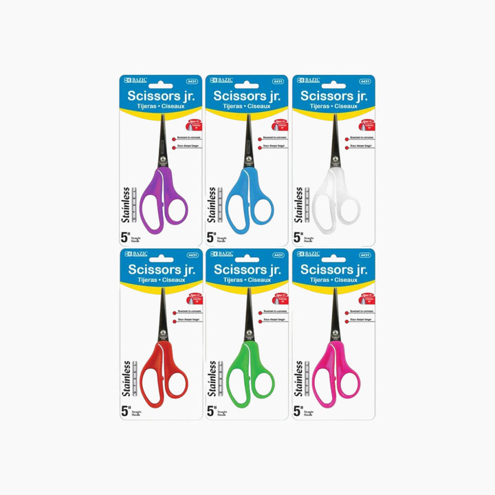 Bazic 5" Pointed Tip School Scissors