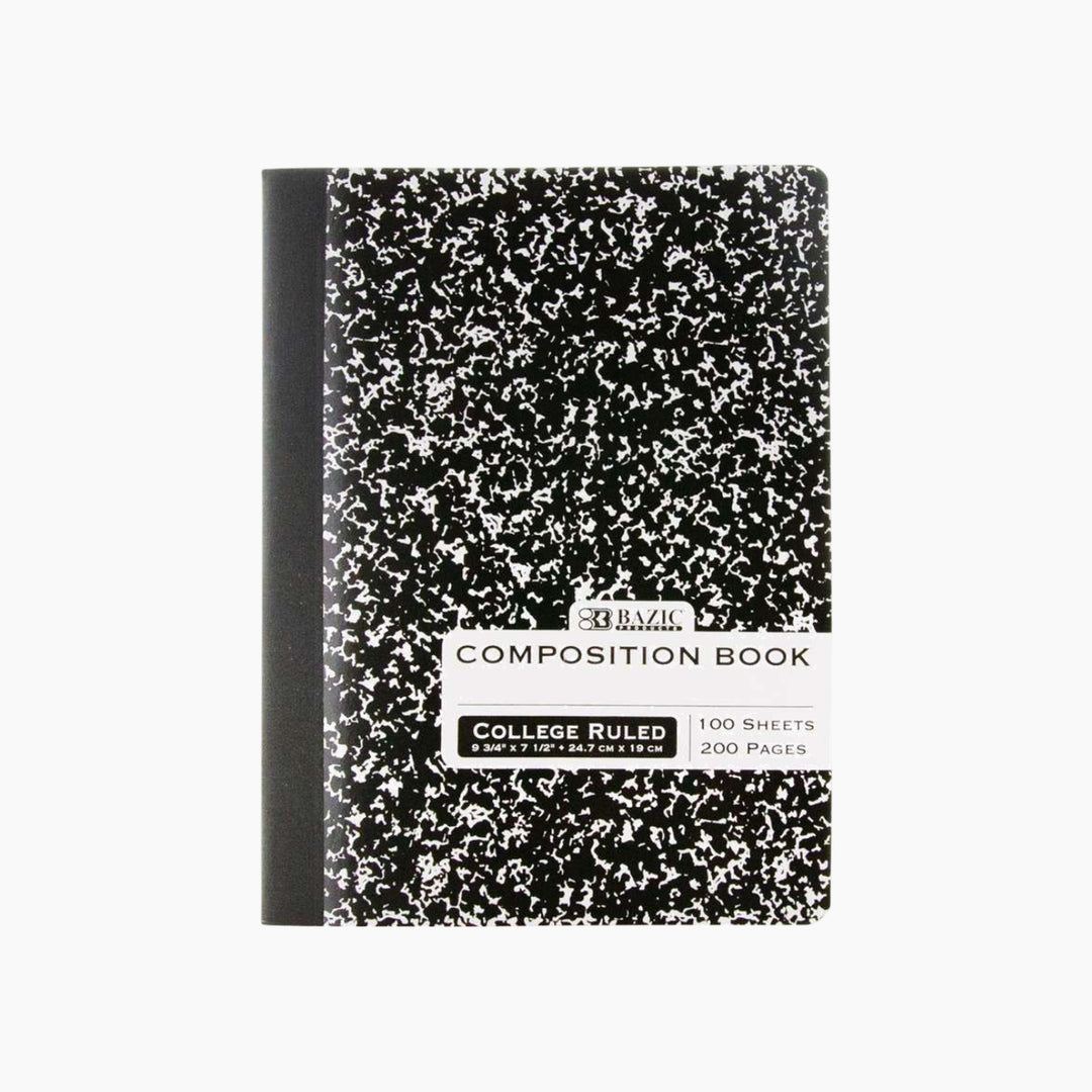 Bazic C/R 100-Count Black Marble Composition Book