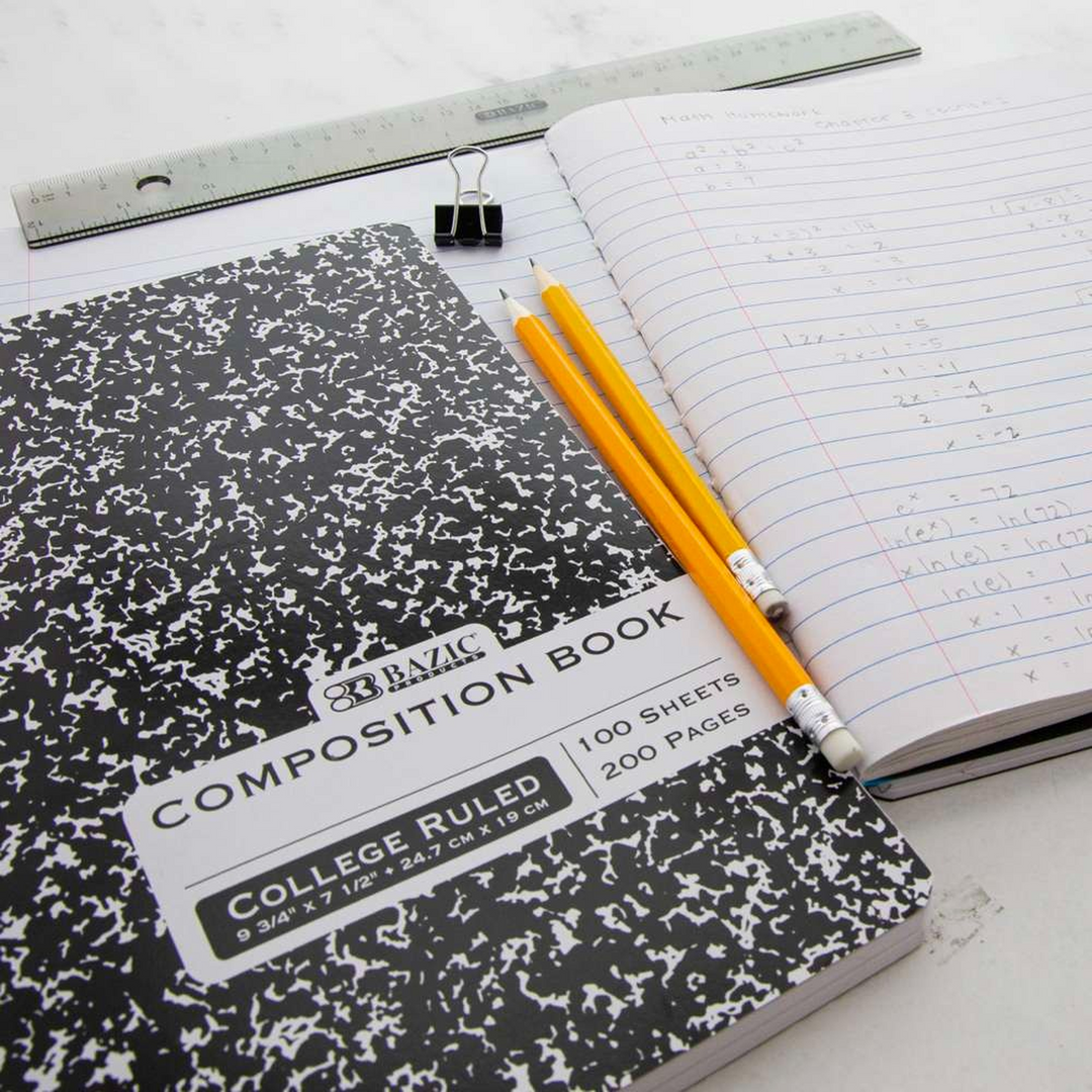 Bazic C/R 100-Count Black Marble Composition Book