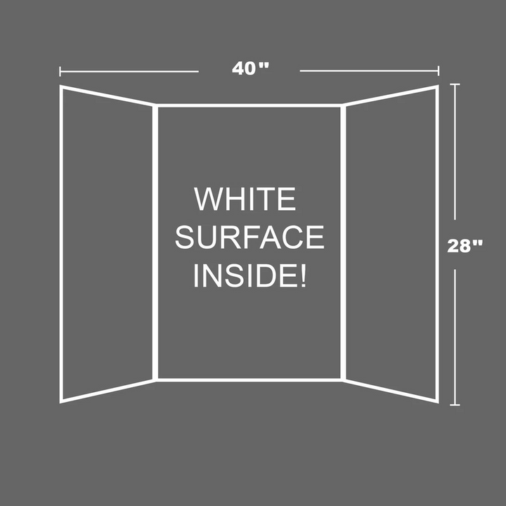 Bazic 28" X 40" White Tri-Fold Corrugated Presentation Board
