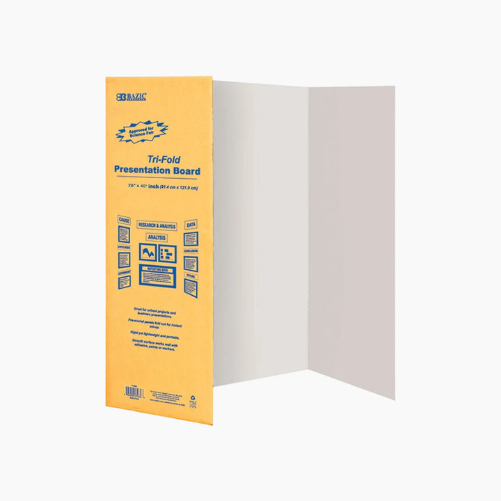 Bazic 28" X 40" White Tri-Fold Corrugated Presentation Board
